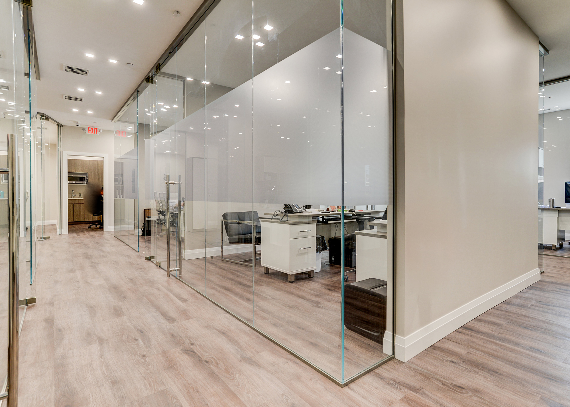Glass Office Cubicles with Frosted Panels