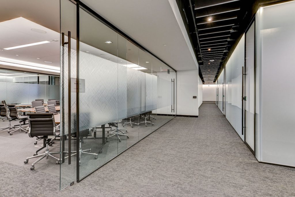 LP Glass Wall Partitions with Sliding Door 