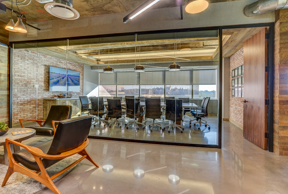 Industrial Office with Glass Wall Systems