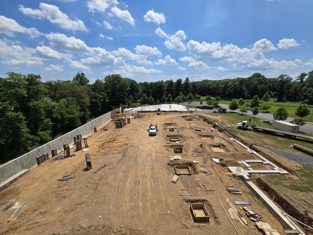 Construction area for MetroWall's new building.