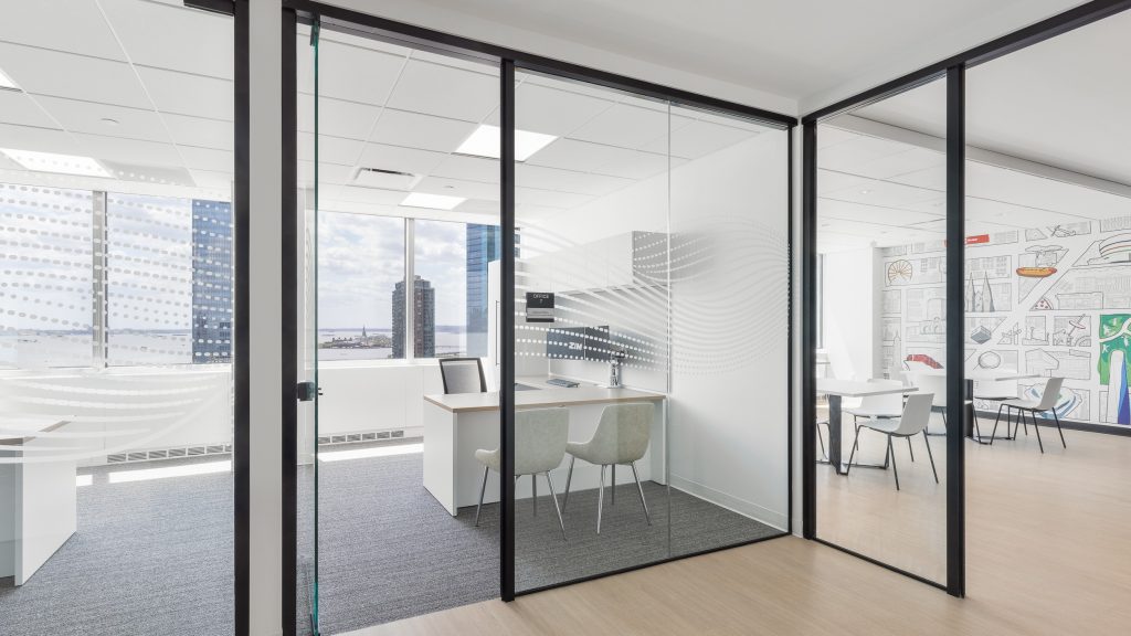 Wave-like distraction markers with glass interiors.